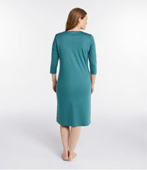 L.L.Bean US | Women's Supima Cotton Nightgown, V-Neck Three-Quarter-Sleeve