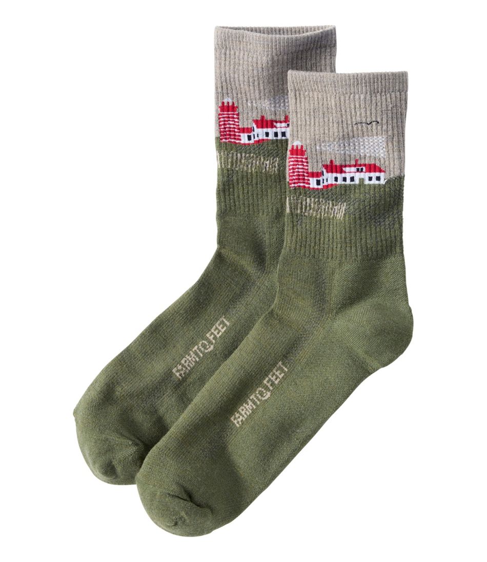 L.L.Bean For Sale | Adults' Farm to Feet Portland West Quoddy Lighthouse Light Cushion 3/4 Crew Socks