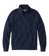 L.L.Bean | Men's Organic Cotton Waffle Sweater, Quarter Zip