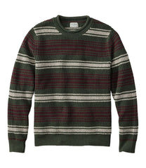 L.L.Bean New | Men's Organic Cotton Waffle Sweater, Rollneck Crew, Stripe