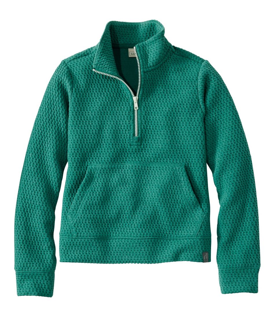L.L.Bean Online | Kids' Ridgeknit Pullover, Glow-in-the-Dark Quarter-Zip