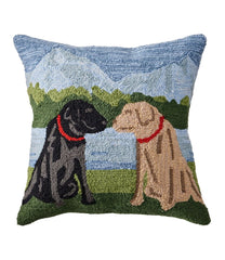 L.L.Bean For Sale | Indoor/Outdoor Hooked Pillow, Mountain Dogs