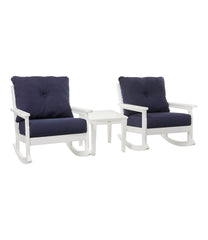 L.L.Bean Outlet | All-Weather Patio Rocker Set with Side Table, White