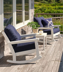 L.L.Bean Outlet | All-Weather Patio Rocker Set with Side Table, White