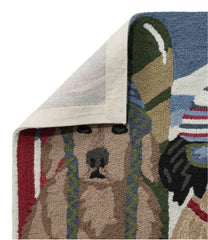 L.L.Bean | Indoor/Outdoor Vacationland Rug, Dogs Skiing