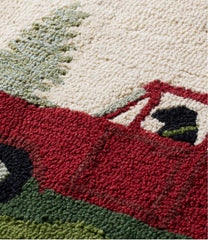 L.L.Bean US | Wool Hooked Novelty Runner, Dog Caravan