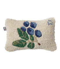 L.L.Bean Sale | Wool Hooked Throw Pillow, Blueberries, 8" x 12"