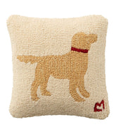 L.L.Bean New | Wool Hooked Throw Pillow, Yellow Dog, 14" x 14"