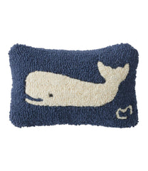 L.L.Bean Sale | Wool Hooked Throw Pillow, Whale, 8" x 12"