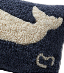 L.L.Bean Sale | Wool Hooked Throw Pillow, Whale, 8" x 12"