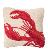 L.L.Bean Discount | Wool Hooked Throw Pillow, Red Lobster, 14" x 14"