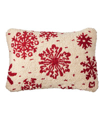 L.L.Bean Sale | Wool Hooked Throw Pillow, Snowflake, 14" x 20"