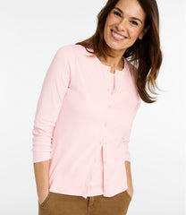 L.L.Bean Outlet | Women's Pima Cotton Tee, Long-Sleeve Crewneck Cardigan