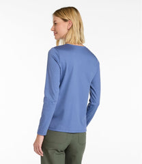 L.L.Bean Outlet | Women's Pima Cotton Tee, Long-Sleeve Crewneck Cardigan