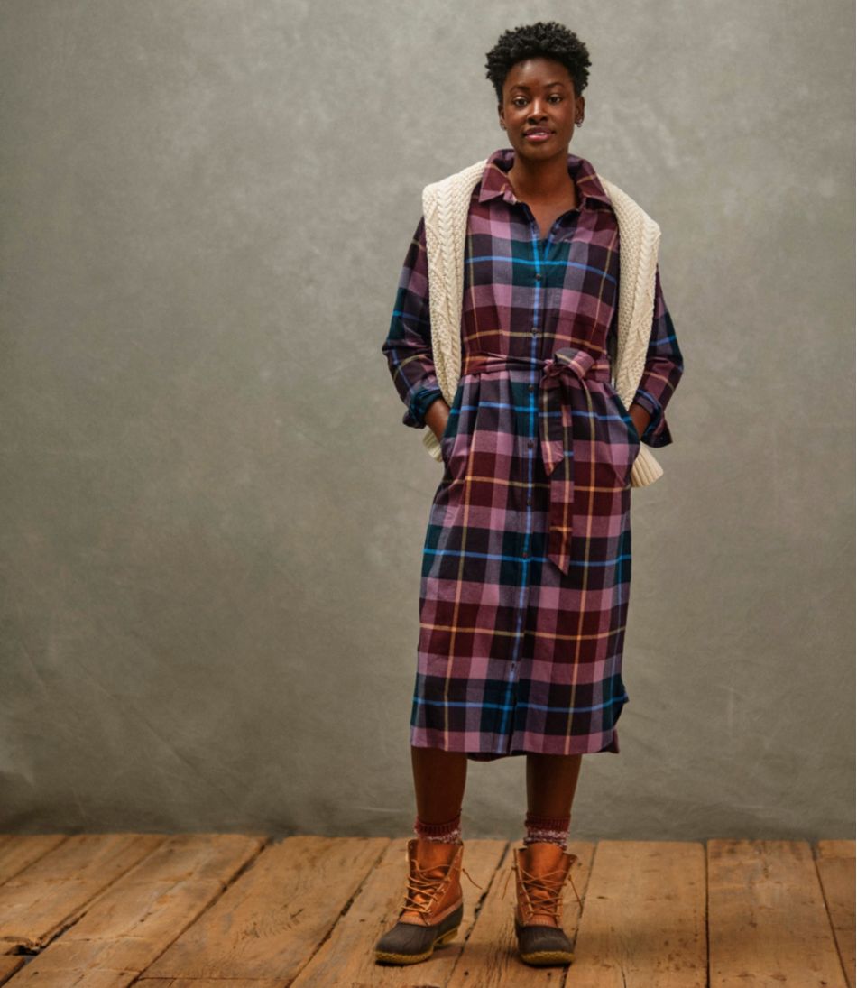 L.L.Bean On Sale | Women's Signature Camp Flannel Midi Dress