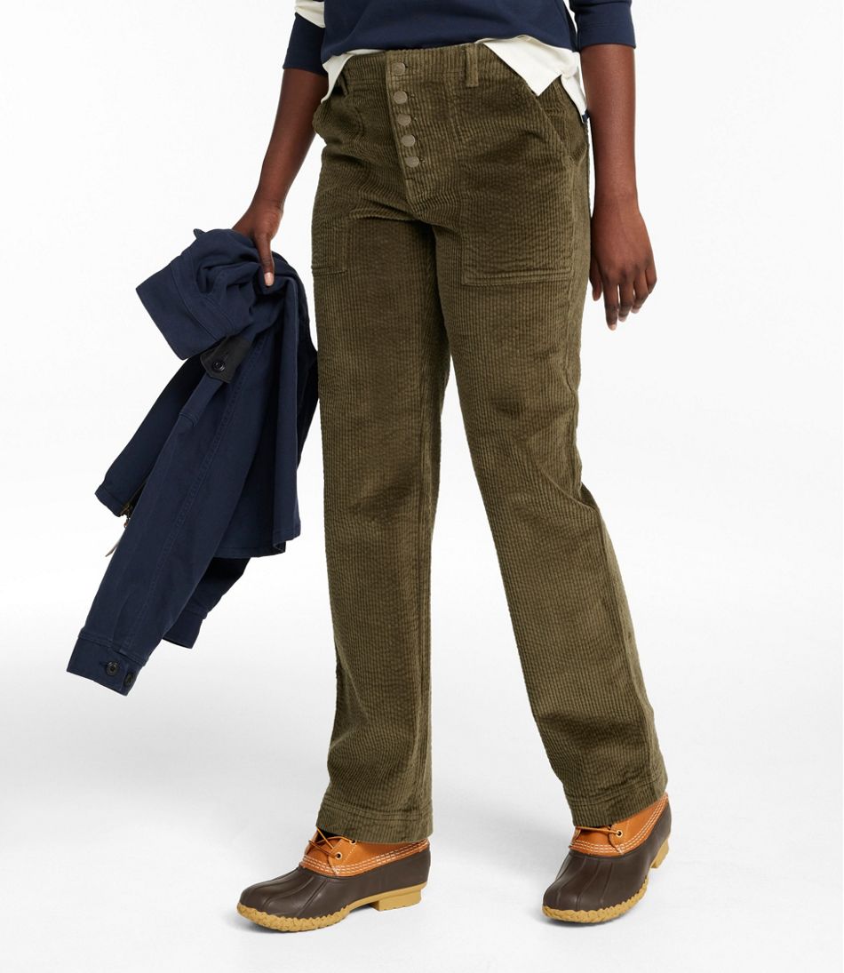 L.L.Bean Sale | Women's Signature Utility Corduroy Pants, Mid-Rise Straight-Leg