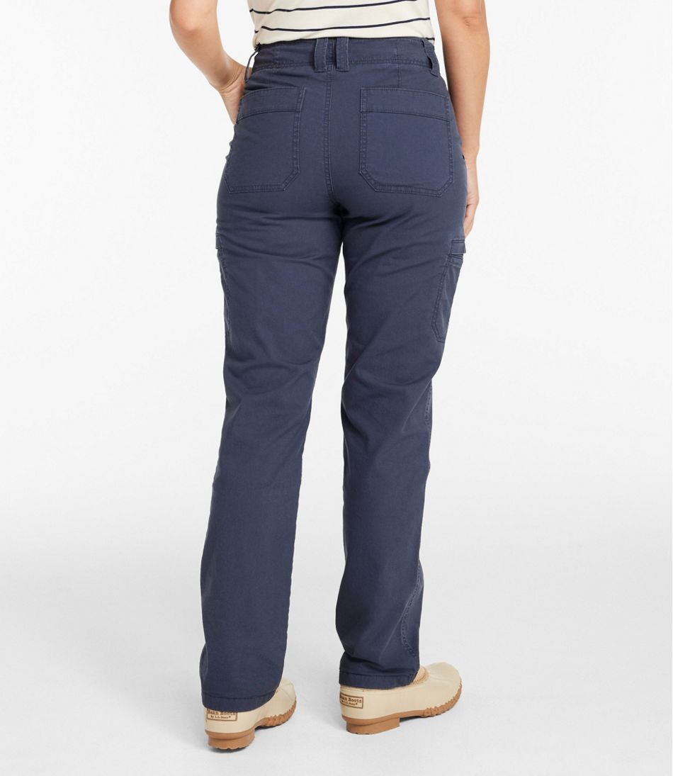 L.L.Bean On Sale | Women's 207 Vintage Cotton Canvas Pants, Mid-Rise Straight-Leg Cargo Lined