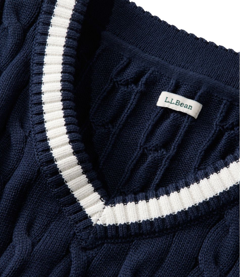 L.L.Bean New | Women's The Original Double L® Sweater, Cable V-Neck