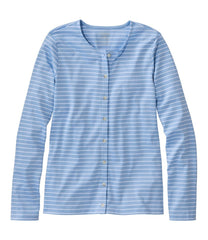 L.L.Bean Discount | Women's Pima Cotton Tee, Long-Sleeve Crewneck Cardigan Stripe