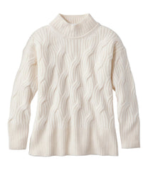 L.L.Bean Discount | Women's Signature Premium Cashmere Cable Sweaters, Mockneck
