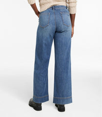 L.L.Bean New | Women's Signature Utility Jeans, Mid-Rise Wide-Leg Ankle