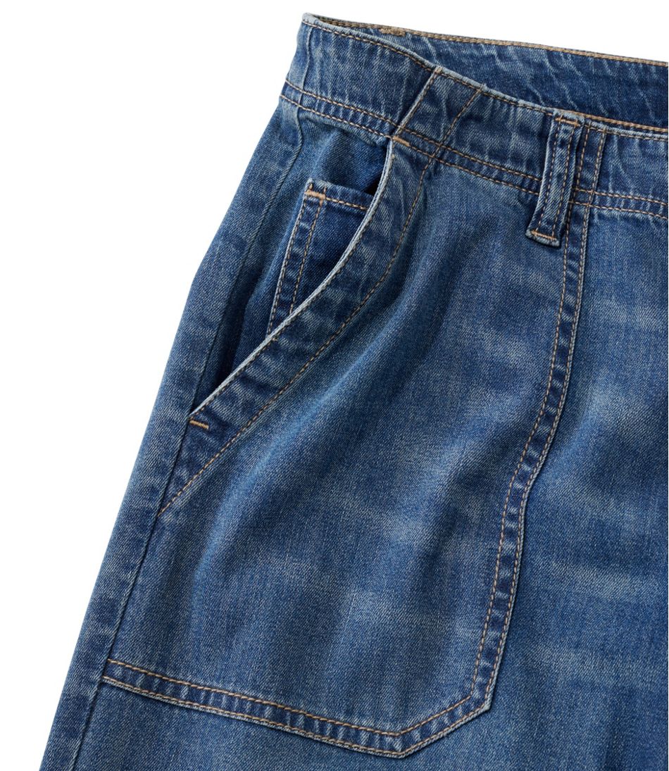 L.L.Bean New | Women's Signature Utility Jeans, Mid-Rise Wide-Leg Ankle