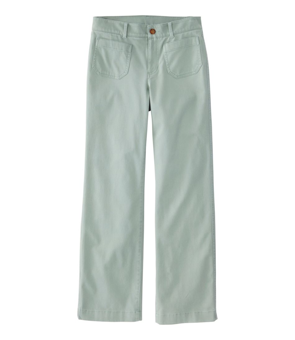 L.L.Bean Discount | Women's Comfort Stretch Patch Pocket Pants, Mid-Rise Wide Straight-Leg Chino