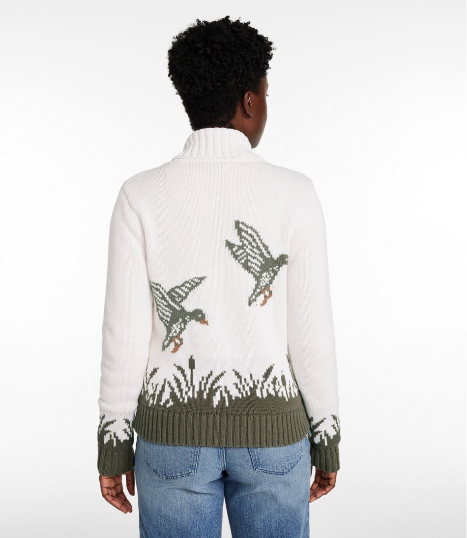 L.L.Bean Outlet | Women's Signature Original Cotton Sweater, Shawl Cardigan Novelty