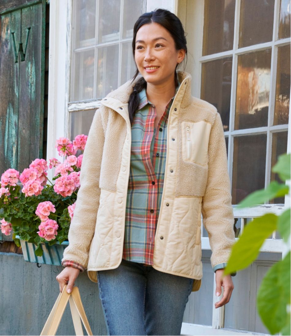 L.L.Bean Online | Women's Bean's Mixed Media Sherpa Fleece Jacket