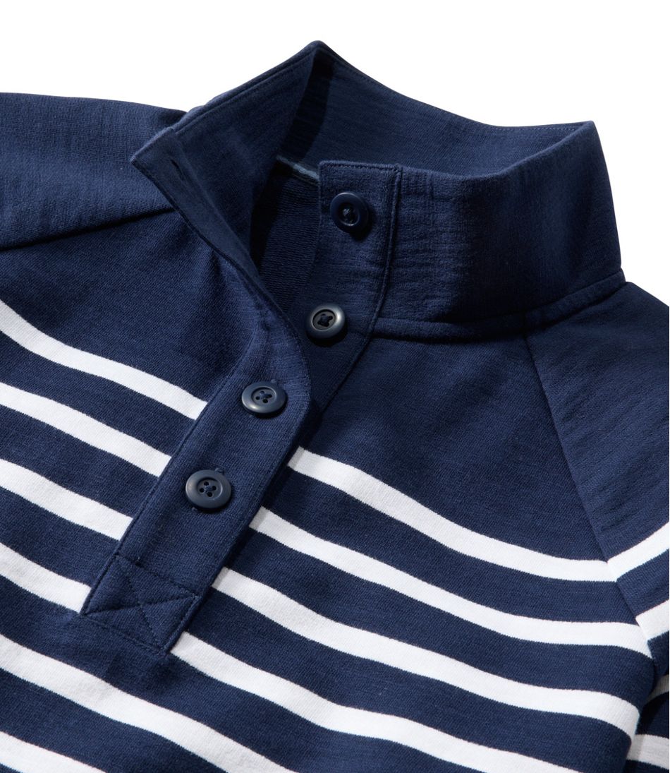 L.L.Bean On Sale | Women's Peaks Island Button Mockneck, Stripe
