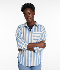 L.L.Bean For Sale | Women's Signature Premium Essential Poplin Shirt, Long-Sleeve Novelty Stripe