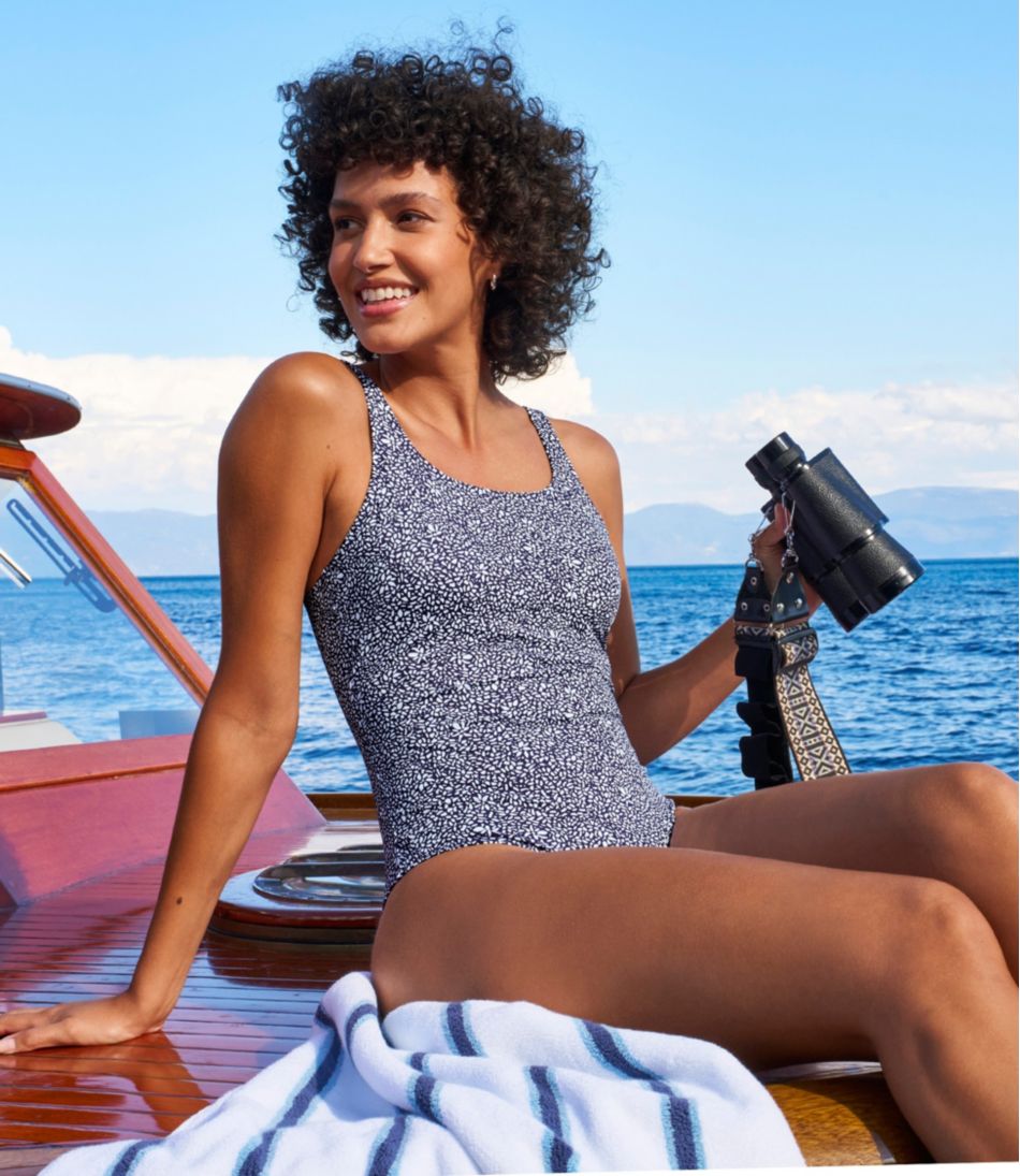 L.L.Bean New | Women's Coastal Essential Scoop Tanksuit, Print