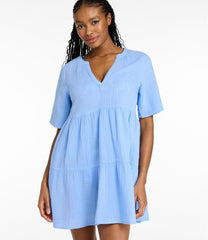 L.L.Bean US | Women's Cloud Gauze Cover-Up Tiered Dress, Print