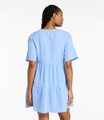 L.L.Bean US | Women's Cloud Gauze Cover-Up Tiered Dress, Print