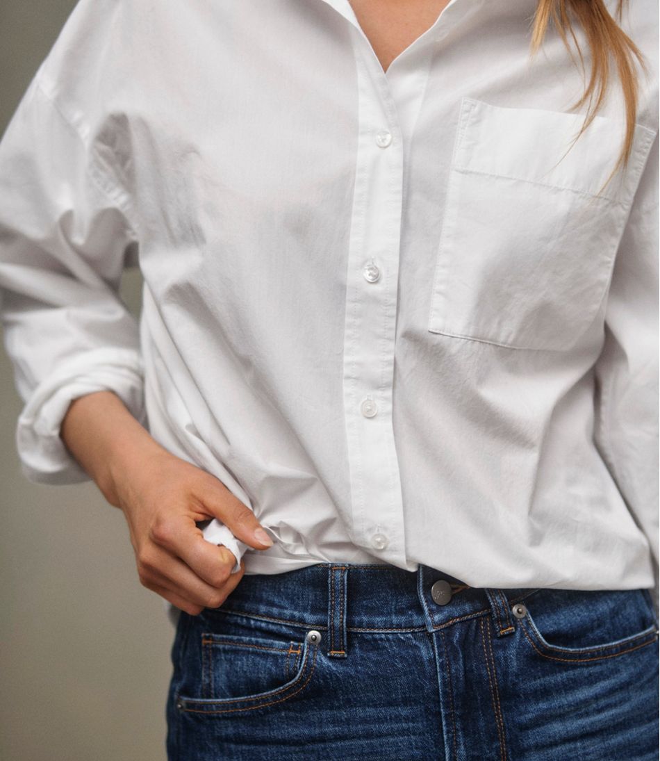 L.L.Bean On Sale | Women's Signature Premium Essential Poplin Shirt, Long-Sleeve