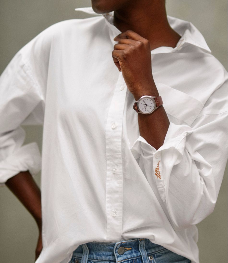 L.L.Bean On Sale | Women's Signature Premium Essential Poplin Shirt, Long-Sleeve