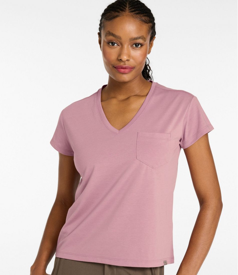 L.L.Bean Online | Women's Mountainside V-Neck Pocket Tee, Short Sleeve