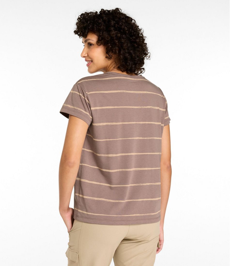 L.L.Bean Sale | Women's Mountainside Crewneck Tee, Short-Sleeve Stripe