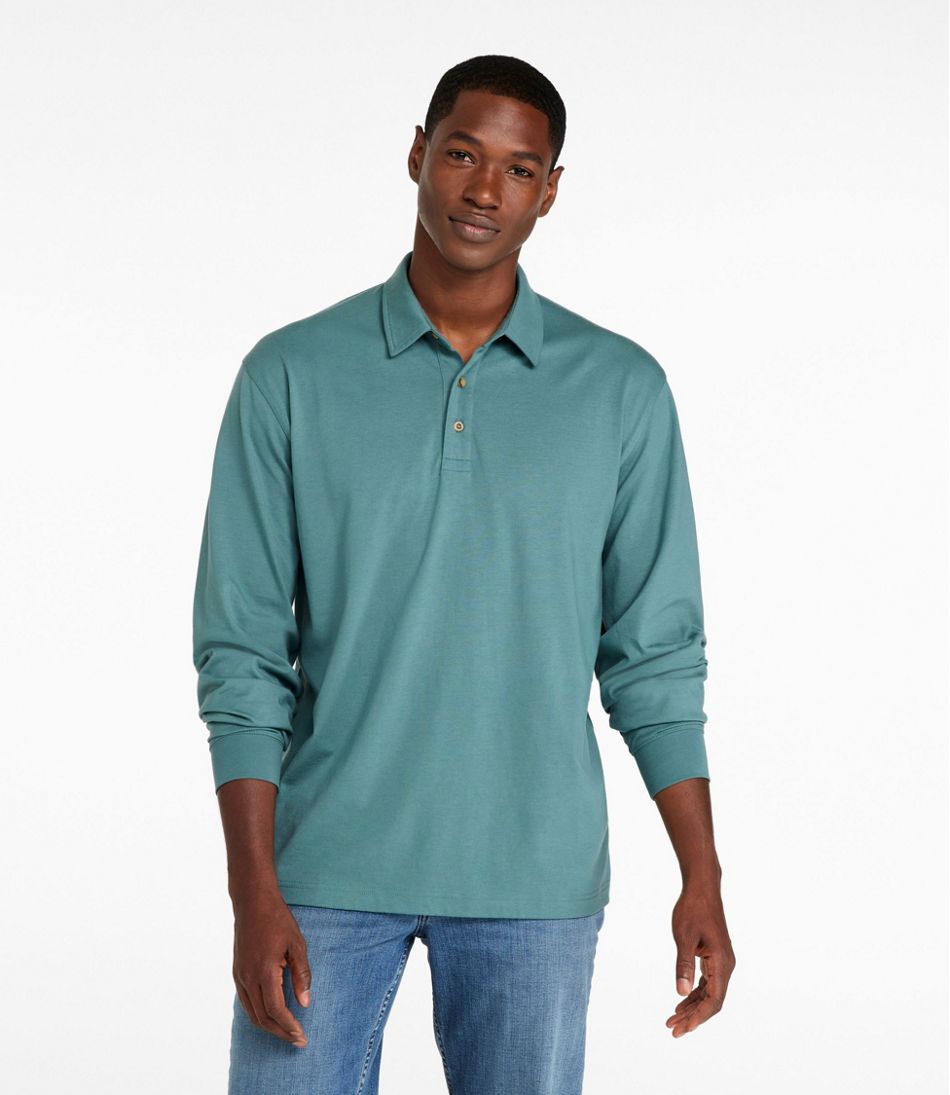 L.L.Bean New | Men's Carefree Unshrinkable Polo, Long-Sleeve, Without Pocket