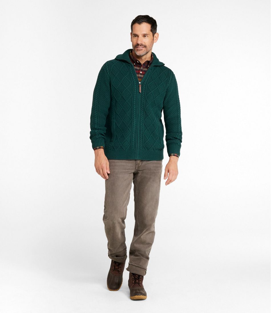 L.L.Bean Sale | Men's Signature Cotton Fisherman Sweater, Full-Zip