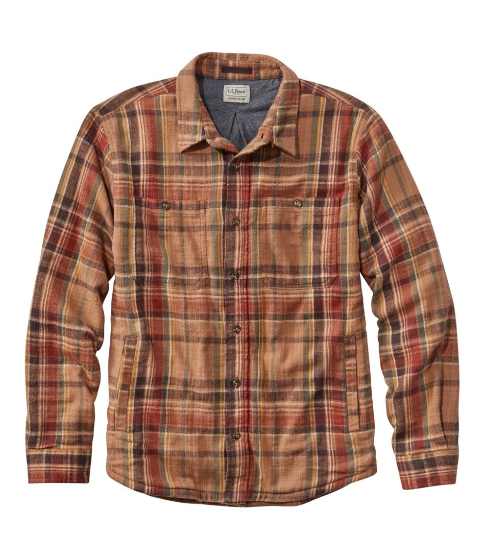 L.L.Bean Outlet | Men's 1912 Field Flannel Shirt, Lined, Slightly Fitted Untucked Fit, Plaid