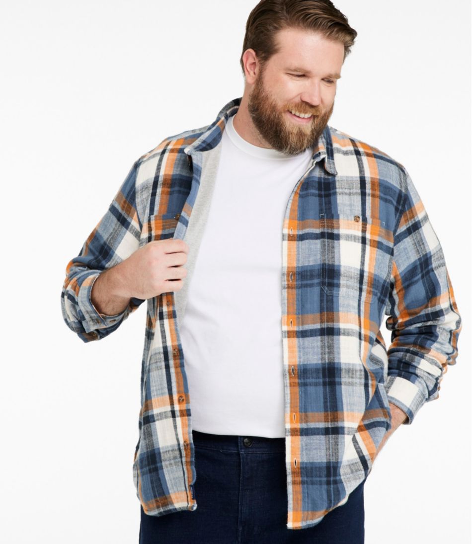 L.L.Bean Outlet | Men's 1912 Field Flannel Shirt, Lined, Slightly Fitted Untucked Fit, Plaid