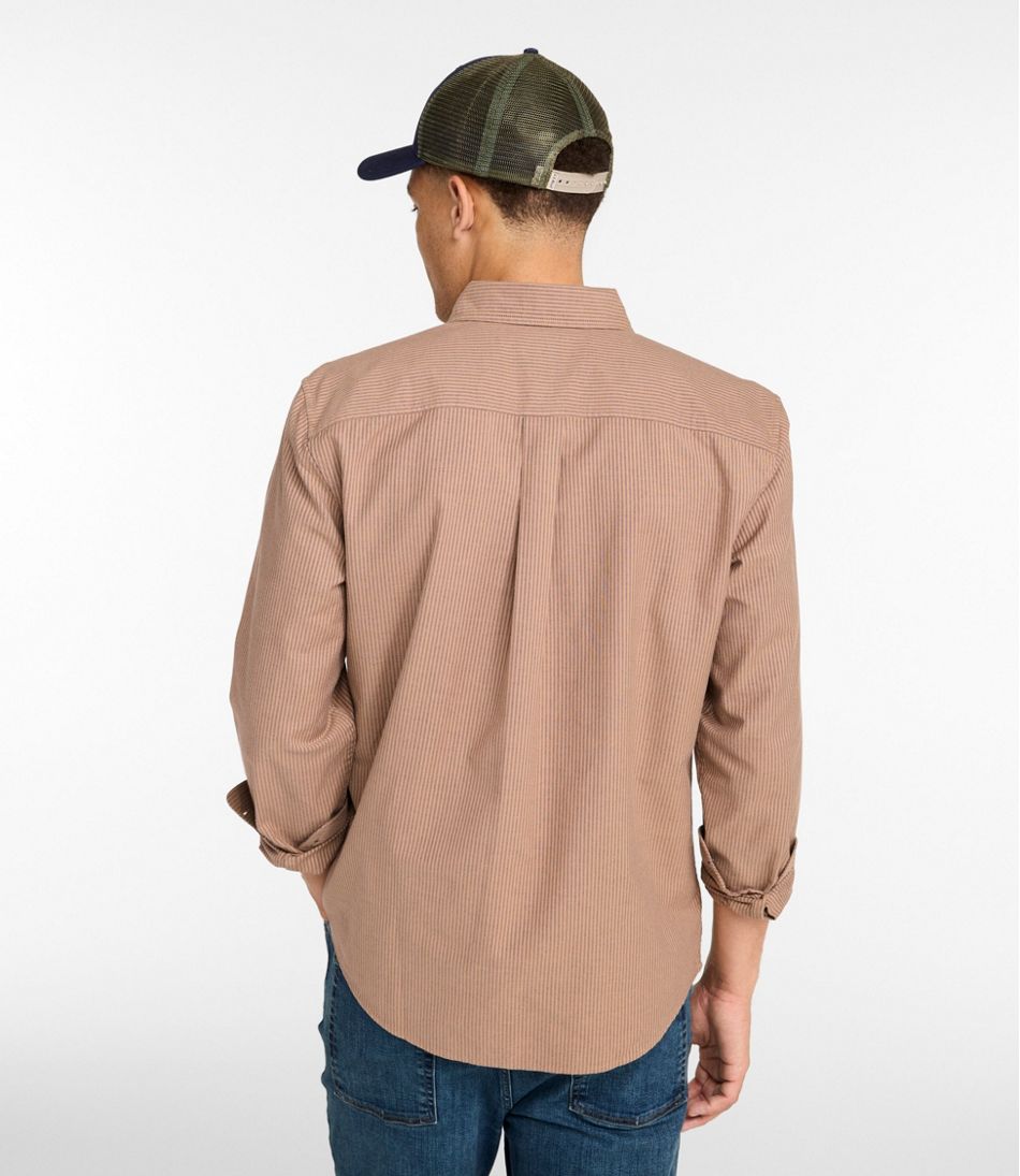 L.L.Bean US | Men's Sunwashed Oxford Shirt, Slightly Fitted Untucked Fit, Stripe