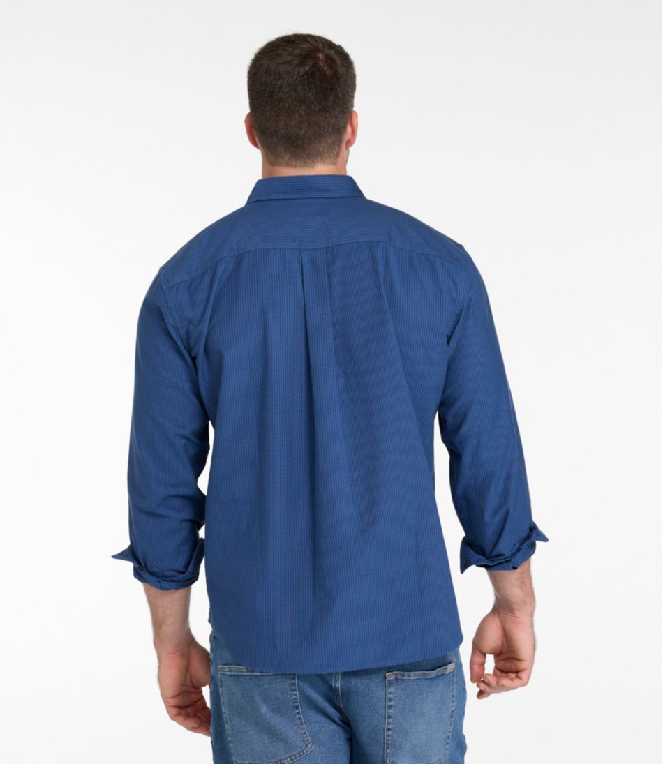 L.L.Bean US | Men's Sunwashed Oxford Shirt, Slightly Fitted Untucked Fit, Stripe