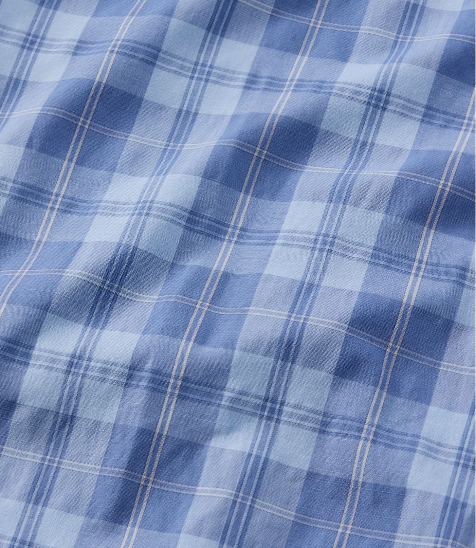 L.L.Bean Online | Men's Comfort Stretch Performance® Chambray Shirt, Long-Sleeve, Slightly Fitted Untucked Fit, Plaid
