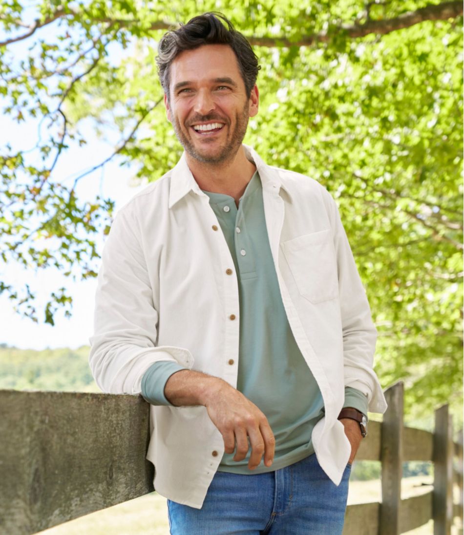 L.L.Bean Discount | Men's Sunwashed Corduroy Shirt, Slightly Fitted Untucked Fit