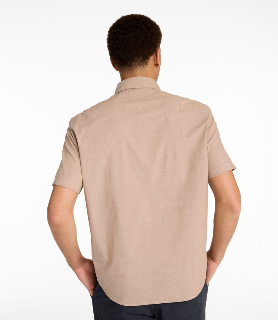 L.L.Bean For Sale | Men's Comfort Stretch Performance® Chambray Shirt, Short-Sleeve, Slightly Fitted Untucked Fit