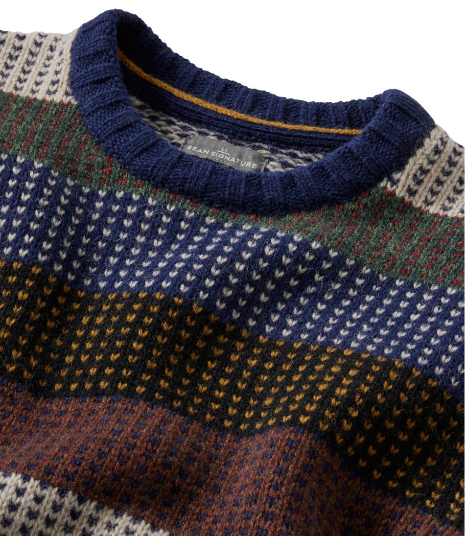 L.L.Bean Discount | Men's Signature 1980 Matinicus Rock Sweater, Crewneck, Stripe