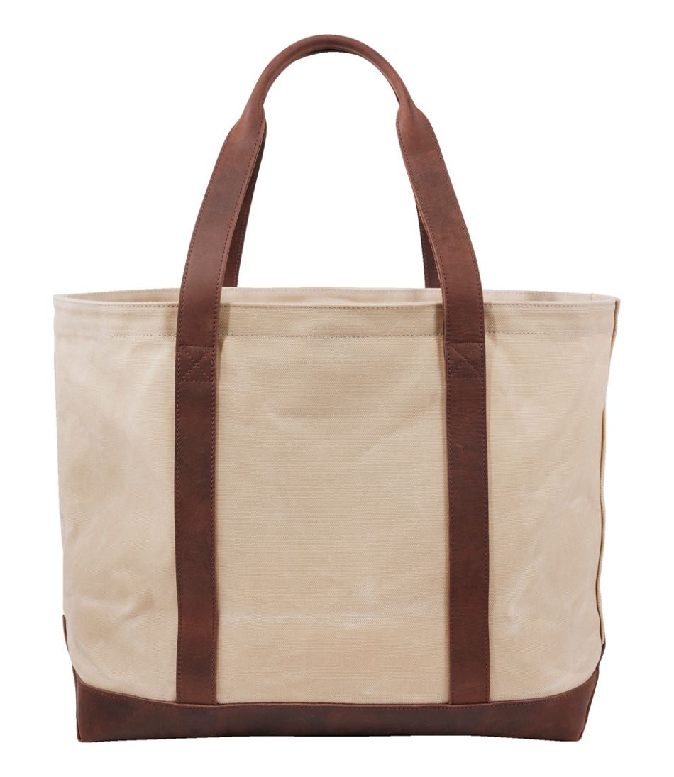 L.L.Bean Online | Leather-Trim Waxed Canvas Tote