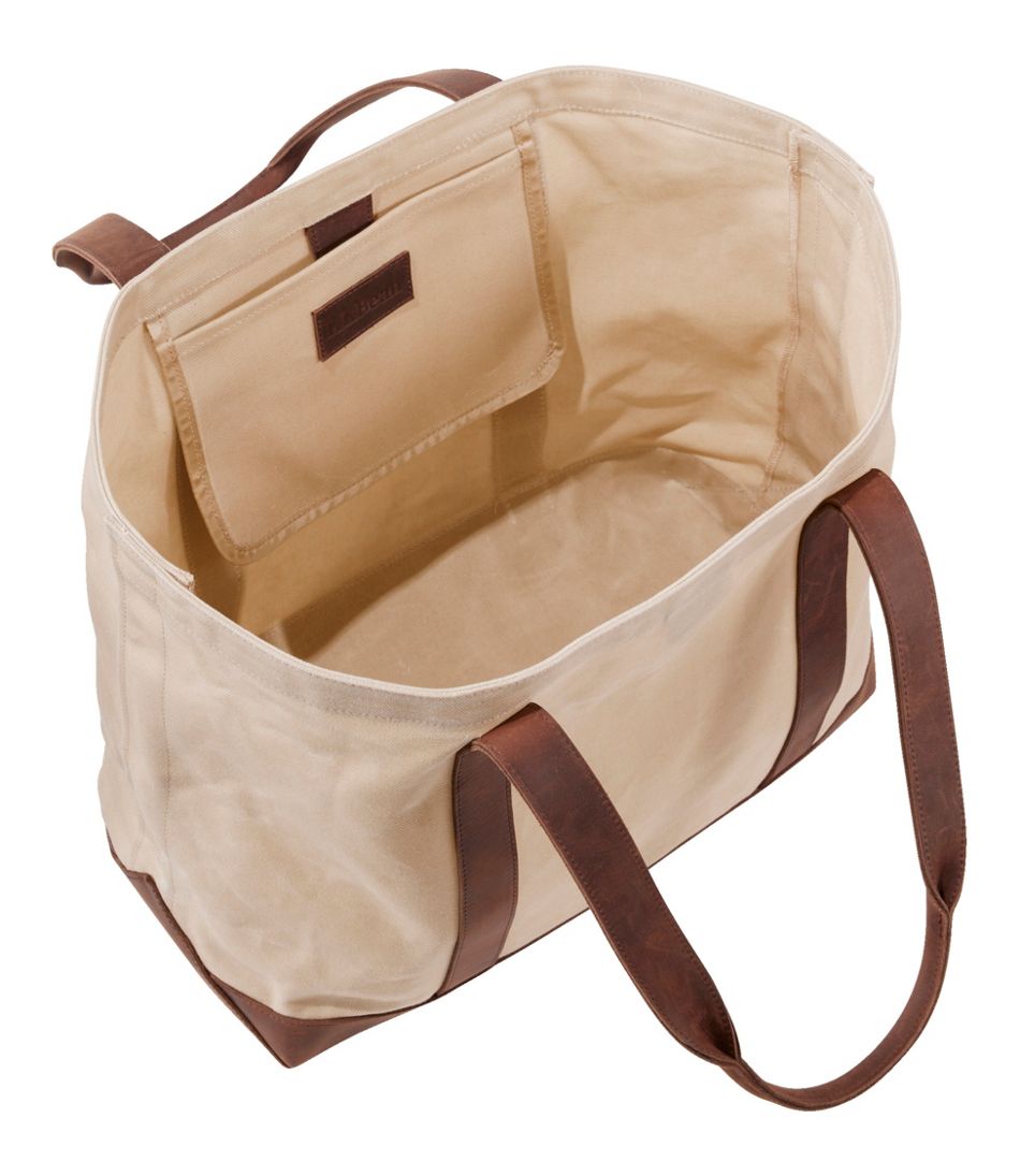 L.L.Bean Online | Leather-Trim Waxed Canvas Tote
